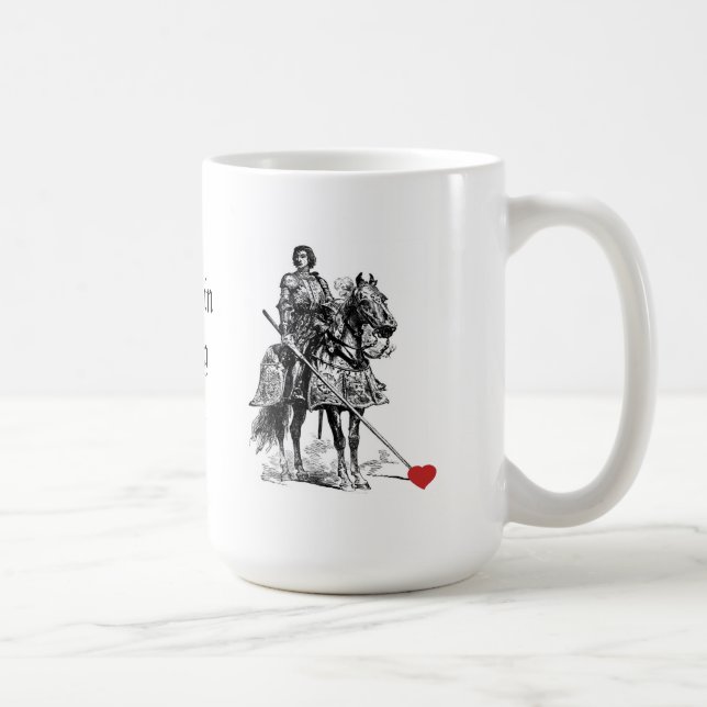 Fun Romantic Knight in Shining Armour Humour Coffee Mug (Right)