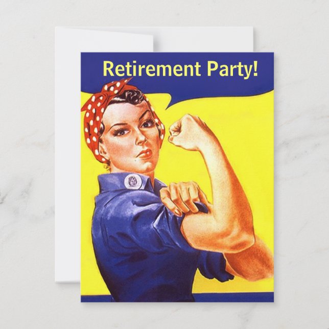 Fun Rosie The Riveter Retirement Party Invitations (Front)