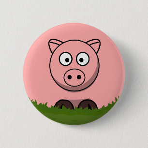 Fun Round Cartoon Pig 6 Cm Round Badge