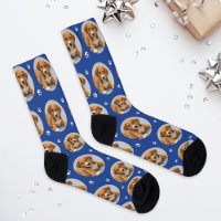 Fun Royal Blue Custom Dog Photo Paw Print