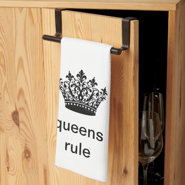 Fun Royal "Queens Rule" Tea Towel (Thirds Fold)