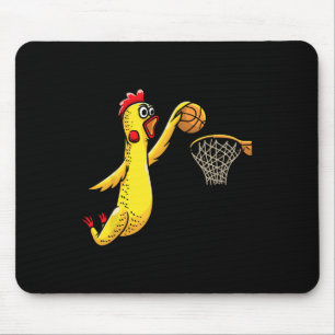 Fun Rubber Chicken Playing Basketball Player Sport Mouse Pad