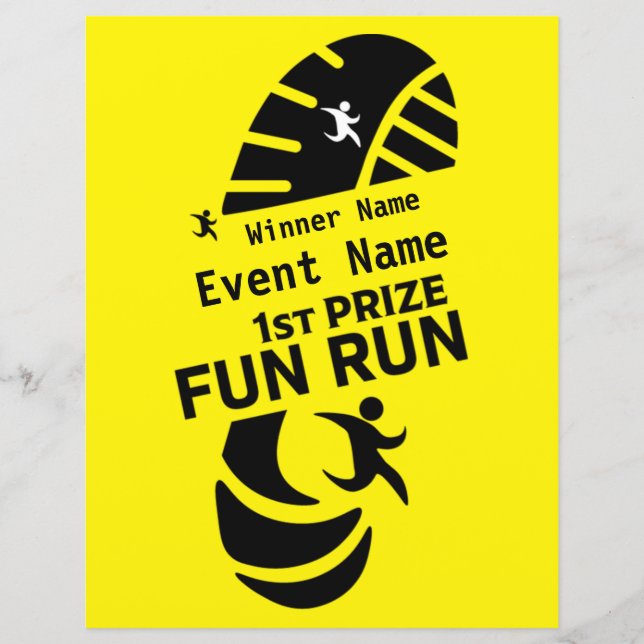 Fun Run Event Cause Charity Promotion Prize (Front)