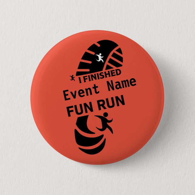 Fun Run Event Cause Charity Promotion Prize 6 Cm R 6 Cm Round Badge (Front)