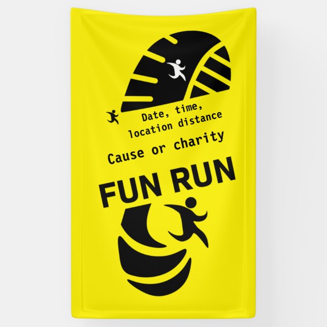 Fun Run Event Cause Charity Promotion T-Shirt Than Banner (Vertical)