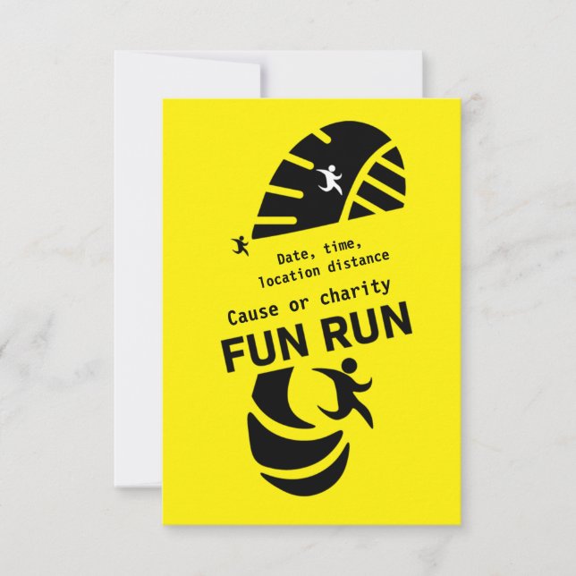 Fun Run Event Cause Charity Promotion T-Shirt Than Thank You Card (Front)