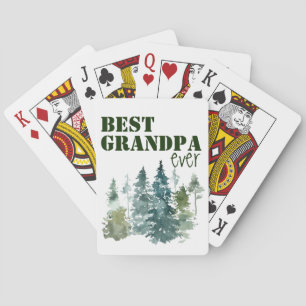 Fun Rustic Best Grandpa Ever Playing Cards