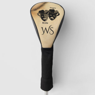 Fun Rustic Comedy and Tragedy Theatre Monogram Golf Head Cover