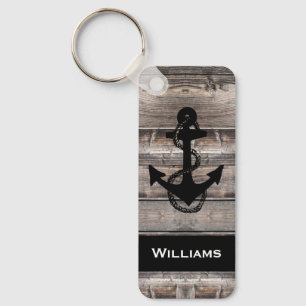 fun rustic nautical ANCHOR WITH NAME   Keychain