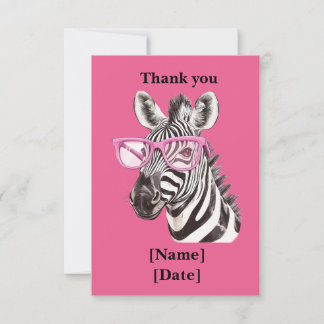 Fun Safari Animal Design - Zebra Thank You Card