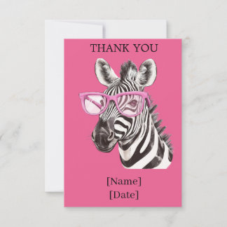 Fun Safari Animal Design - Zebra Thank You Card