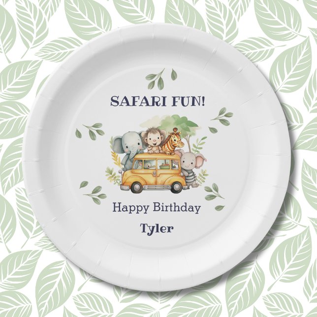 Fun Safari Animal Jungle Birthday Paper Plate (Creator Uploaded)