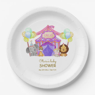 Fun Safari Circus Carnival Balloon Baby Shower Paper Plate