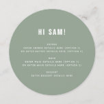 Fun Sage Green Guest Name Place Card Wedding Menu<br><div class="desc">Fun Monochrome Guest Name Place Card Wedding Menu Can be fully customised to suit your needs. © Gorjo Designs. Made for you via the Zazzle platform. // Looking for matching items? Other stationery from the set available in the ‘collections’ section of my store. // Need help customising your design? Got...</div>