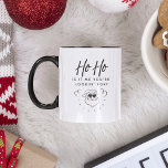 Fun Santa Christmas Holiday Quote Song Lyrics Pun Mug<br><div class="desc">Ho Ho,  is it me you're lookin' for? Funny Holiday humour mug with modern,  trendy calligraphy script and Santa drawing. Make your Christmas morning as bright as can be! Please find matching items in our "Fun Christmas Calligraphy Quotes" collection.</div>