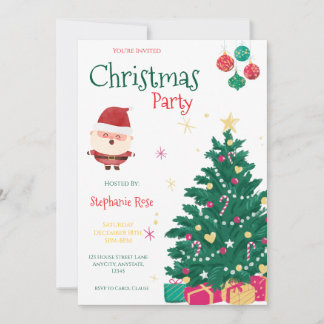 Fun Santa Christmas Party Invitation