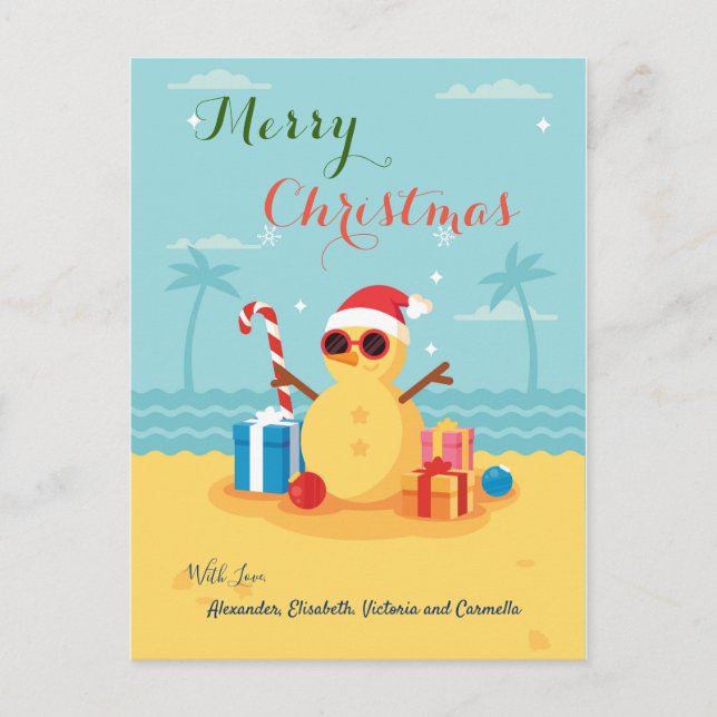 Fun Santa Claus Season Happy New Year Holiday Postcard (Front)