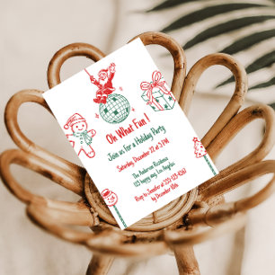 Fun Santa & Gingerbread Holiday Christmas Party Invitation