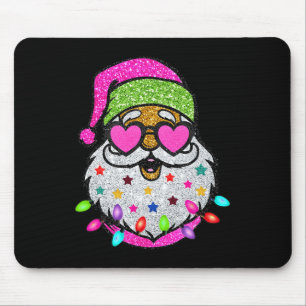 Fun Santa With Sunglasses Christmas Pink Women Gir Mouse Pad