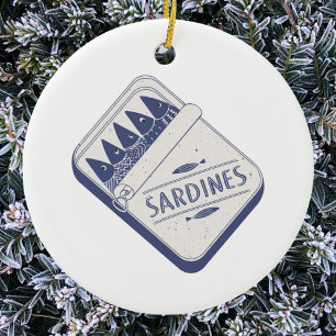 Fun Sardine Tin Ceramic Tree Decoration