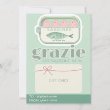 Fun sardines gift card holder