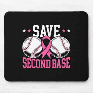 Fun Save 2nd Base Baseball Player Breast Cancer Aw Mouse Pad