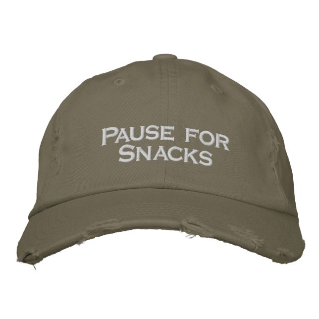 Fun saying - Pause for Snacks - Gaming Embroidered Hat (Front)