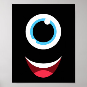 Fun Scary Monster Eyeball Face Easy Halloween Cost Poster
