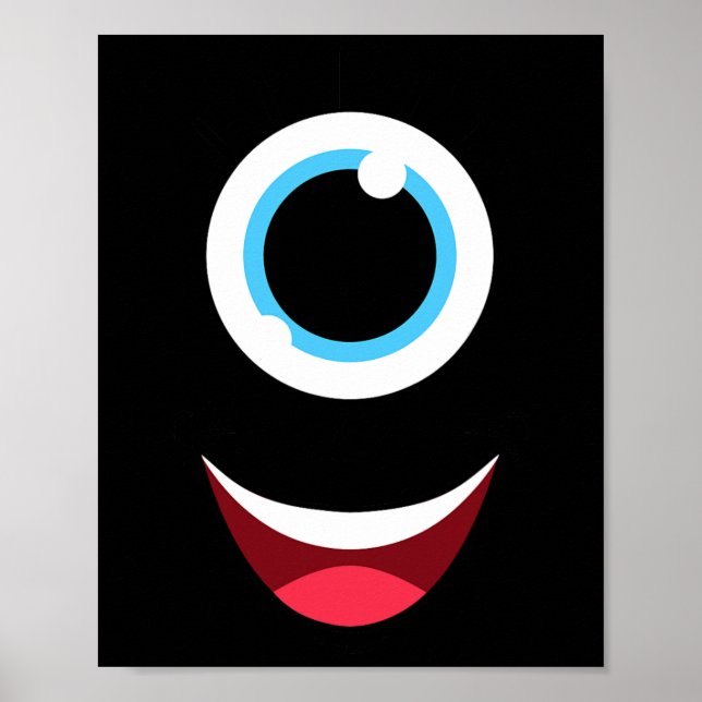 Fun Scary Monster Eyeball Face Easy Halloween Cost Poster (Front)