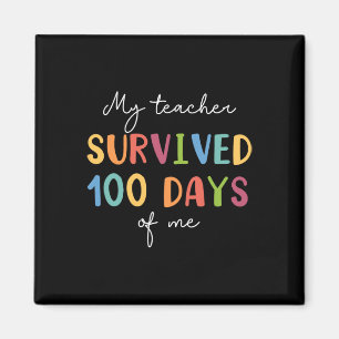 Fun School Boys Girls Kids Gift 100 Days Of School Magnet