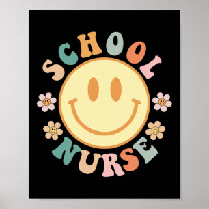 Fun School Nurse Graphic Tees Tops Byck To School Poster