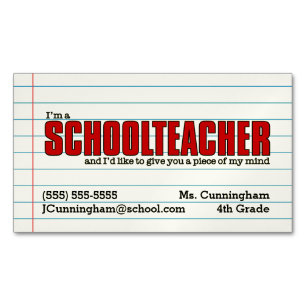 Fun Schoolteacher Magnetic Contact Business Card