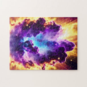 Fun Science Fiction Fire Galactic Purple Explosion Jigsaw Puzzle