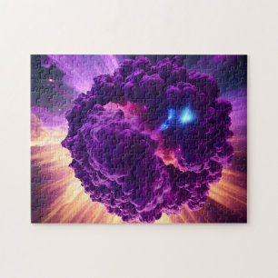 Fun Science Fiction Galactic Purple Cloud Jigsaw Puzzle