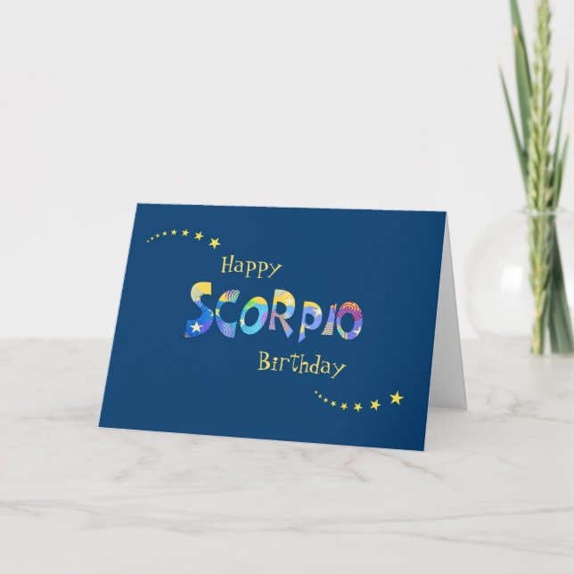 Fun SCORPIO Zodiac Sign Birthday Greeting Card (Front)