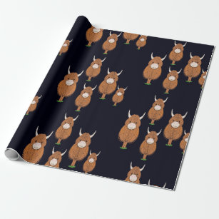 Baby Highland Cow Wrapping Paper Sheets