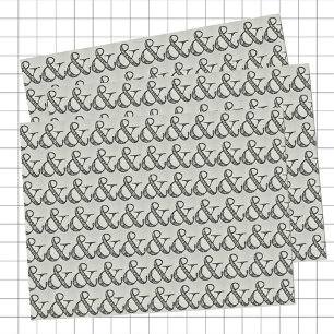 Fun Scribbled Ampersand Sign Black & Grey Tissue Paper