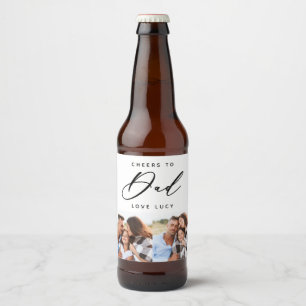 fun script dad multi photo beer bottle label