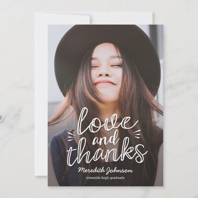 Fun Script Graduation Thank You Card (Front)