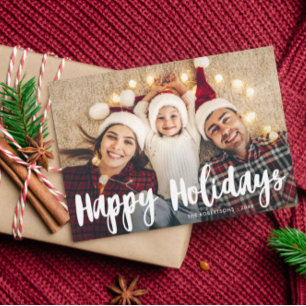 fun script happy holidays greeting card