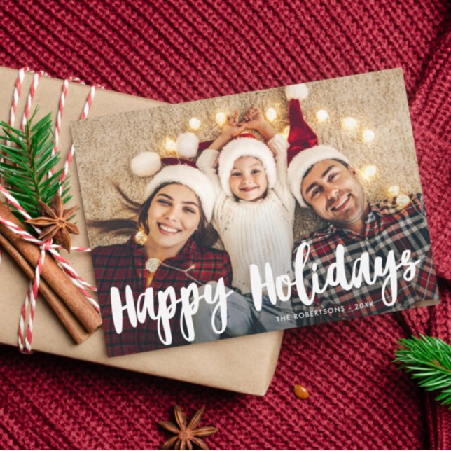 fun script happy holidays greeting card (Creator Uploaded)
