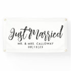 Fun Script Just Married Car Banner