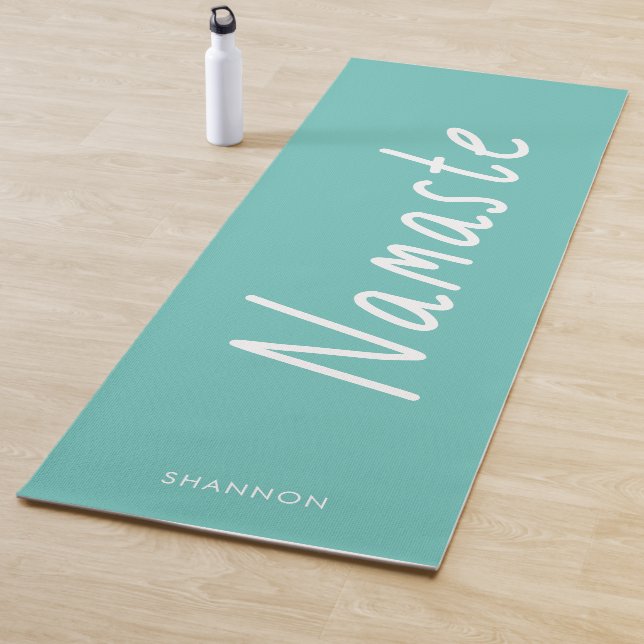 Fun Script Namaste Personalised Name  Yoga Mat (In Situ)