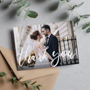 Fun script wedding thank you card