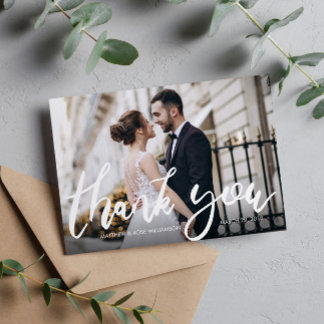 Fun script wedding thank you card