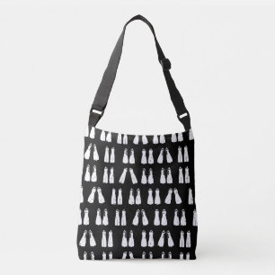 Fun Scuba Diving Fins Pattern on Black Crossbody Bag