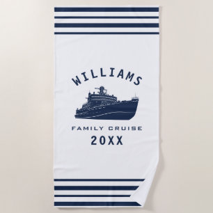 Fun Sea Cruise Ship Family Reunion Summer Vacation Beach Towel