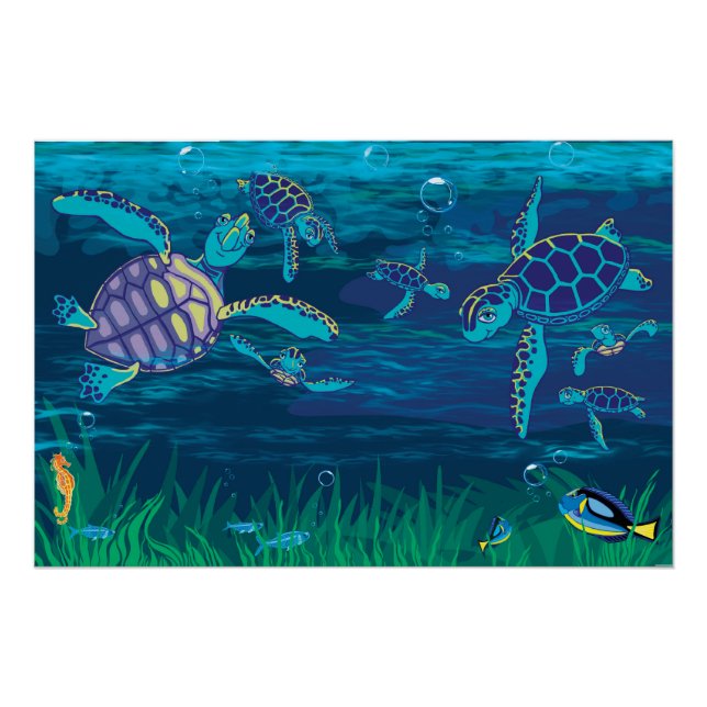 Fun Sea Turtles Poster (Front)