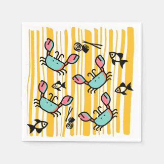 Fun Seafood Crab Fish  Napkin