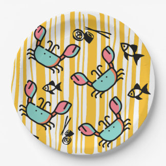 Fun Seafood Crab Fish  Paper Plate